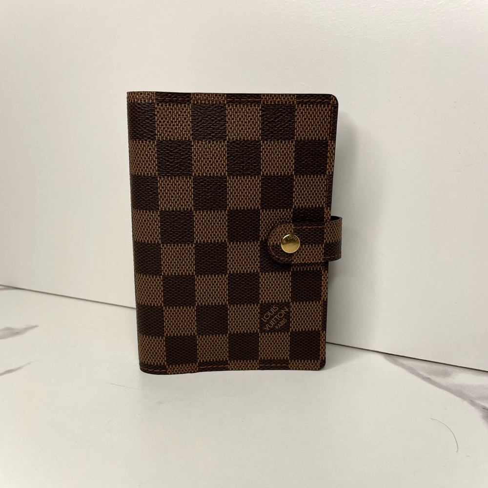 LV Vintage Damier Ebene Small Ring Agenda Cover